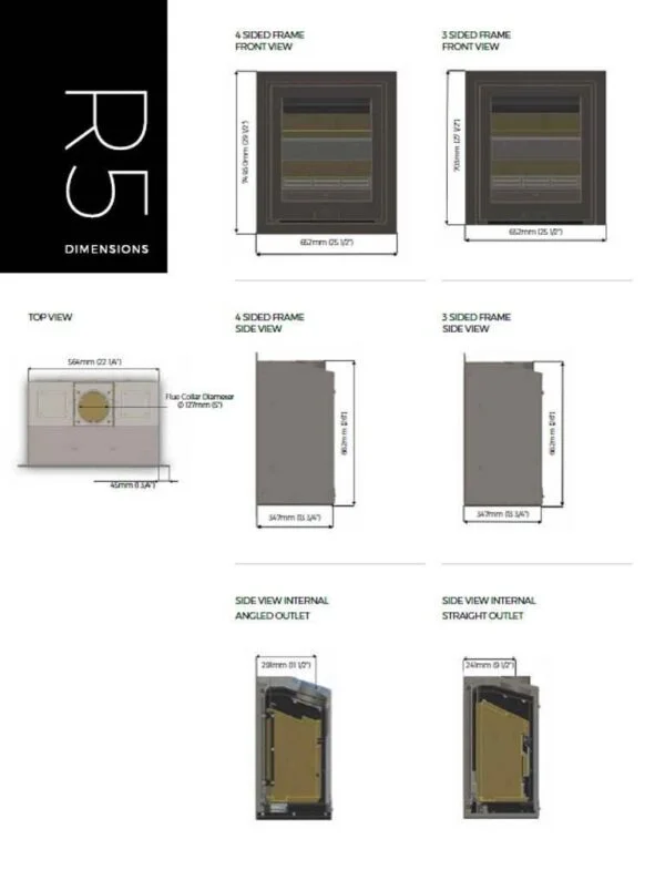 Di Lusso R5 Eco Inset Wood Burning Stove - Image 3