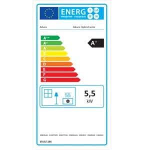 Energy label for Aduro Hybrid A+ 5.5 kW