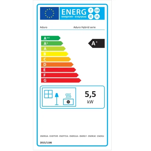 Energy label for Aduro Hybrid A+ 5.5 kW