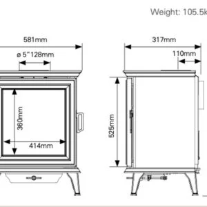 stovax 5 sheraton dimensions