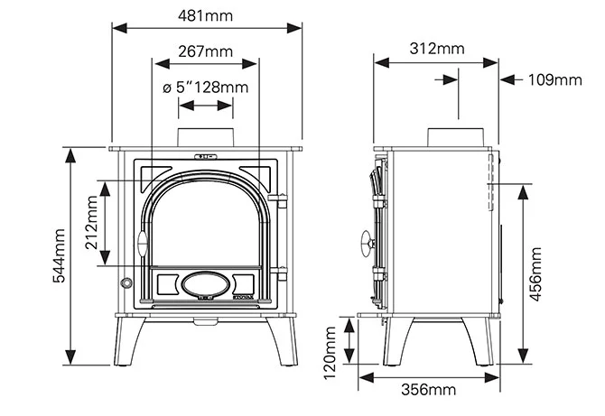 Stovax Stock 5 Dimensions