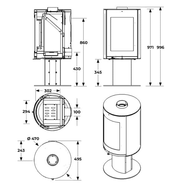 rondo on pedestal dimensions